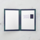 Paarse paraplu & harten .7 verjaardagskaart kaart (Binnen)