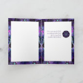 Paarse paraplu & harten .7 verjaardagskaart kaart (Binnen)