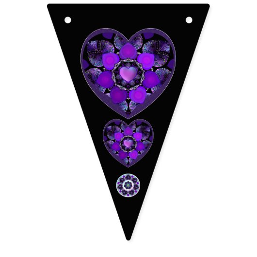 Paarse paraplu & harten .7 vlaggetjes (Tweede vlag)