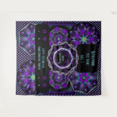 Paarse paraplu & harten .7 wandkleed (Voorkant (horizontaal))