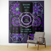 Paarse paraplu & harten .7 wandkleed (In situ)