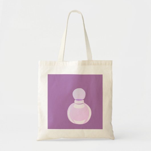 Paarse parfumfles tote bag (Voorkant)