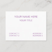 Paarse parfumfles visitekaartje (Achterkant)