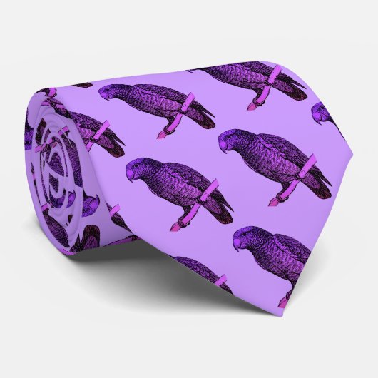 Paarse Parrot Stropdas (Opgerold)