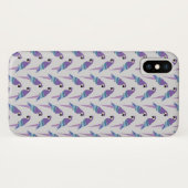 Paarse parrots Case-Mate iPhone case (Achterkant (horizontaal))