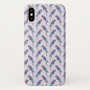 Paarse parrots iPhone x hoesje