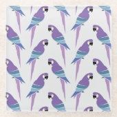Paarse parrots glazen onderzetter (Voorkant)