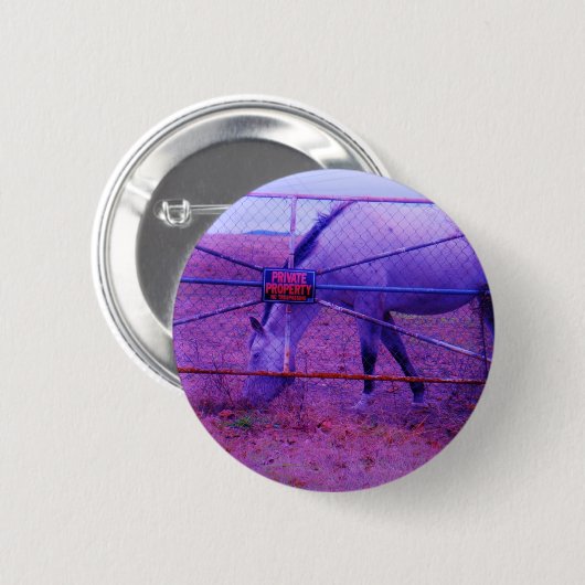 Paarse particuliere-eigendomspaarden ronde button 5,7 cm (Voorkant /achterkant)