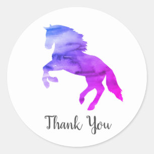Paarse PARTIJ Paard Boerderij PARTIJ Ronde Sticker