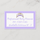 Paarse Partij Prinses Visitekaartjes (Achterkant)