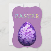 Paarse Pasen Eenvoudige Brunch Ei Hunt Uitnodiging (Achterkant)