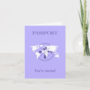 Paarse Paspoort Reis Meisje Baby Shower Wereldkaar
