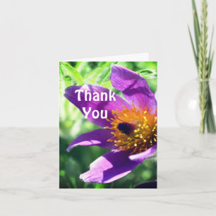 Paarse Pasque Flower Hartelijk dank Bedankkaart