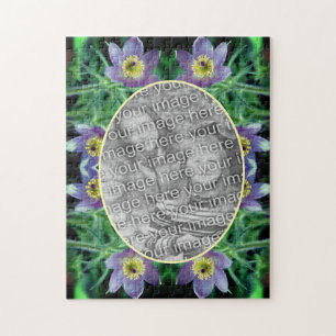 Paarse Pasque Flowers Creëer Uw eigen foto Legpuzzel