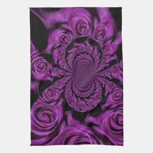 Paarse passie: Royal Romance Rozen Gepersonaliseer Theedoek (Verticaal)