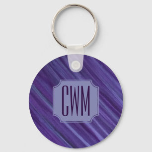 Paarse Passie Violet Plum Brusbetier Monogram Sleutelhanger