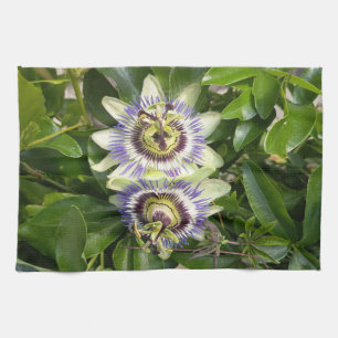 Paarse Passiebloem Bloemrijke Keukenhanddoek