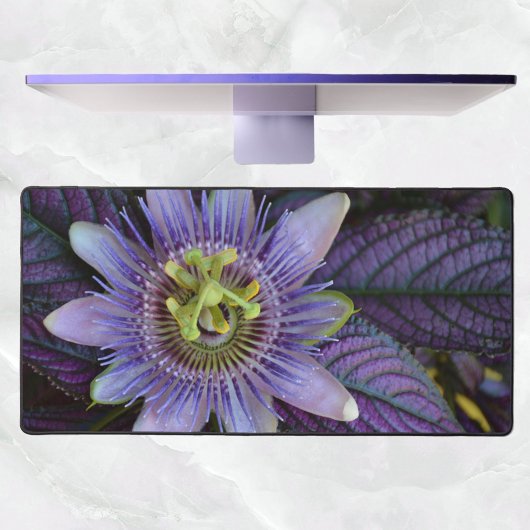 Paarse Passiflora botanische fotografie Bureaumat