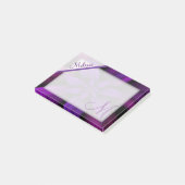 Paarse Passion Floral Monogram Post-it® Notes (Schuin)
