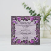 Paarse Passion Floral Weddenschap Kaart (Staand voorkant)