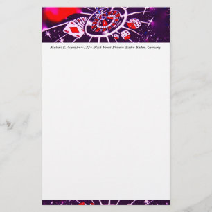 Paarse Passion Las Vegas Casino Gambler Briefpapier