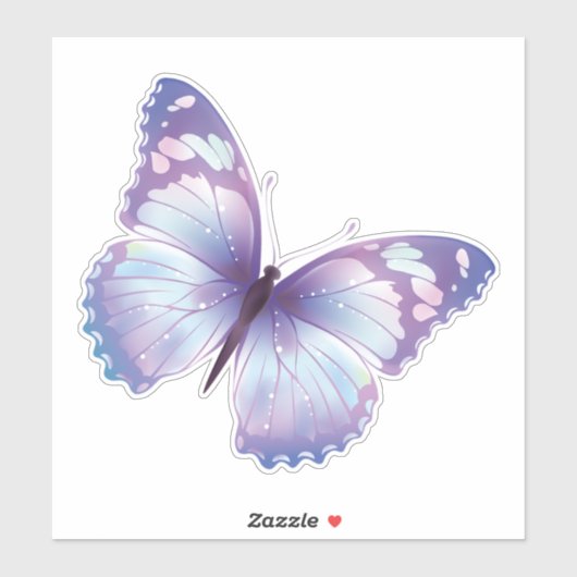 Paarse pasteelboter sticker (Vel)