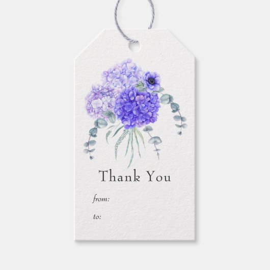 Paarse Pastel Bloemen Cadeaulabel (Voorkant)