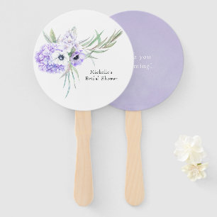 Paarse Pastel Bloemen Handwaaier