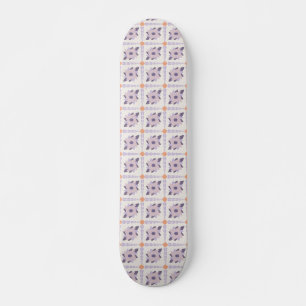 Paarse Pastel Decoratie Tegelpatroon Skateboard