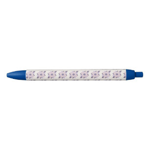 Paarse Pastel Decoratie Tegelpatroon Zwarte Inkt Pen
