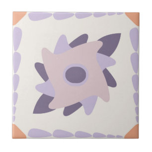 Paarse pastel Decoratieve kleurrijke tegel Tegeltje