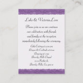 Paarse pastel en diamanten wervelingen boog lint b informatiekaartje (Achterkant)