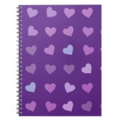 PAARSE PASTEL GECOLOREERDE HARTEN NOTITIEBOEK (Voorkant)