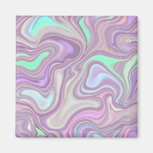 Paarse Pastel Marmer Golfpatroon Magneet