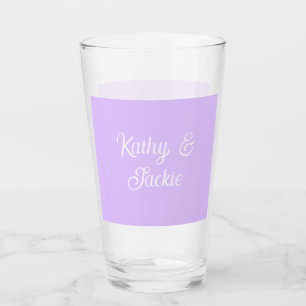 Paarse pastel retro koppel huwelijksnaam stijlvol glas