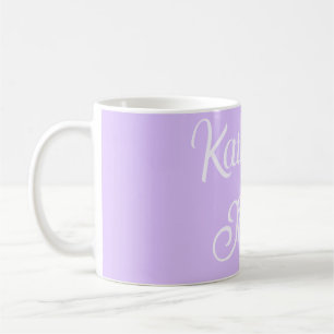 Paarse pastel retro koppel huwelijksnaam stijlvol koffiemok