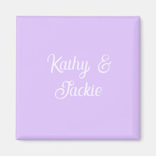 Paarse pastel retro koppel huwelijksnaam stijlvol magneet