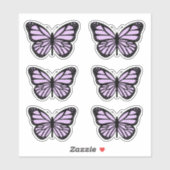Paarse Pastel Vlinder Sticker Pack (Vel)