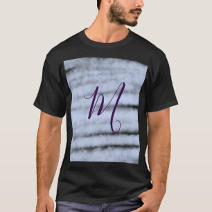 Paarse pastelkleur watercolor monogram naam letter t-shirt