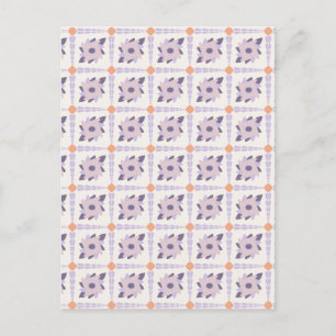 Paarse pastelkleurige decoratieve gekleurde tegel briefkaart