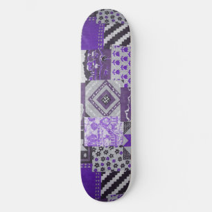 Paarse patchwork Skateboard Deck