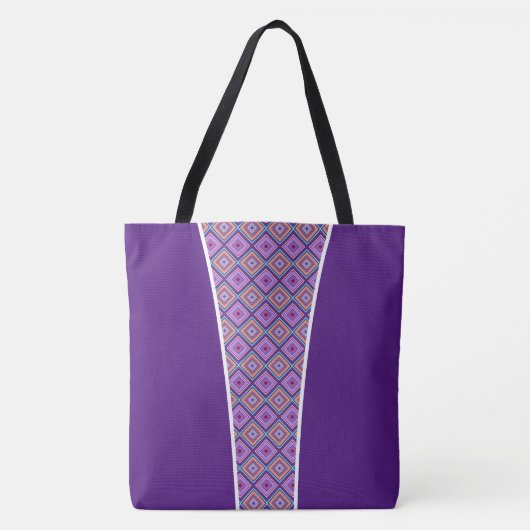 Paarse Patterned Canvas tas (Voorkant)