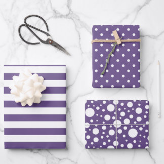 Paarse Patterns Wrapping Paper Sheet Set