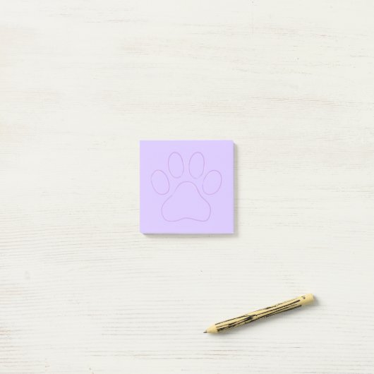 Paarse Paw-afdrukken Post-it® Notes (Op bureau)