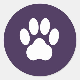 Paarse Paw Print Sticker