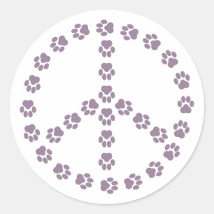 Paarse Paw Print Vredesbord Sticker