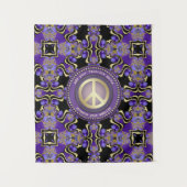 Paarse PEACE Gold Royal Geometry Mandala Large Clo Wandkleed (Voorkant)