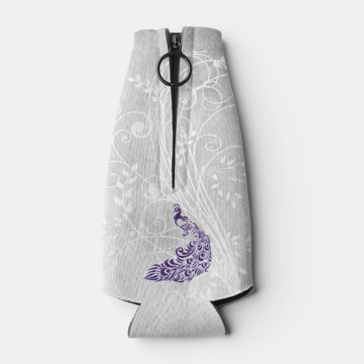 Paarse Peacock - Aangepaste flessenkoeler Flesjeskoeler (Achterkant)