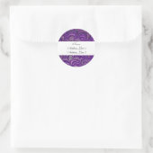 Paarse Peacock-Adresetiketten Ronde Sticker (Tas)