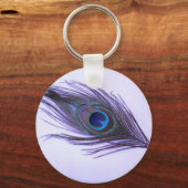 Paarse Peacock-doether Sleutelhanger (Voorkant)